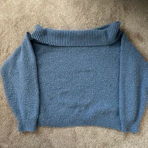 Hollister Off-the-Shoulder Blue Sweater